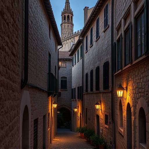 Calles estrechas y casas de piedra en Pedraza, Segovia, un pueblo con un encanto medieval.